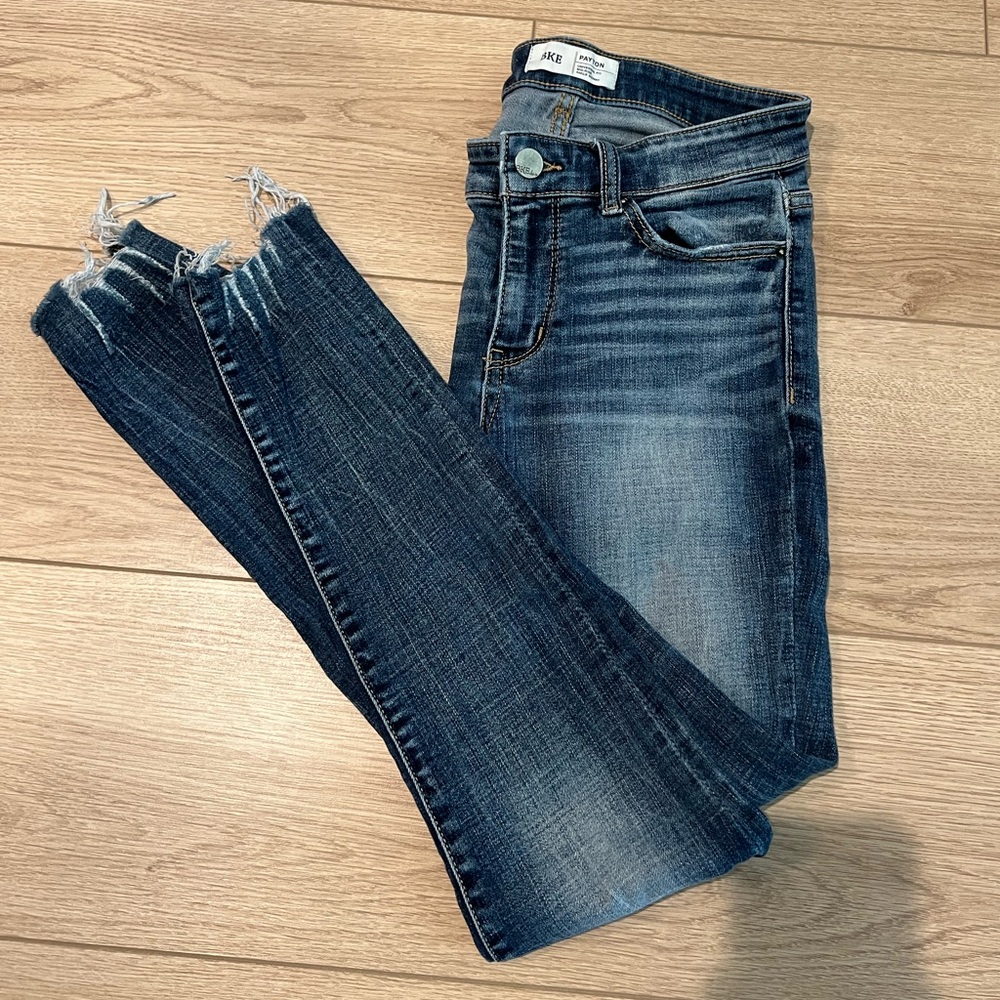 BKE Women's Dark Blue Skinny Jeans